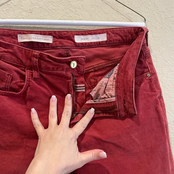 Pilcro The Letterpress Script Coduroy Cropped Skinny Pants - Picture 5 of 10